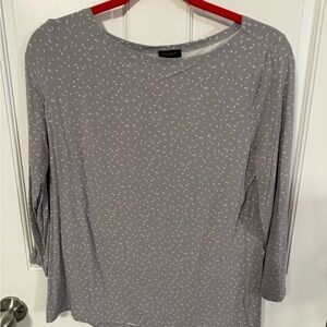 Ann Taylor Gray Printed Blouse
